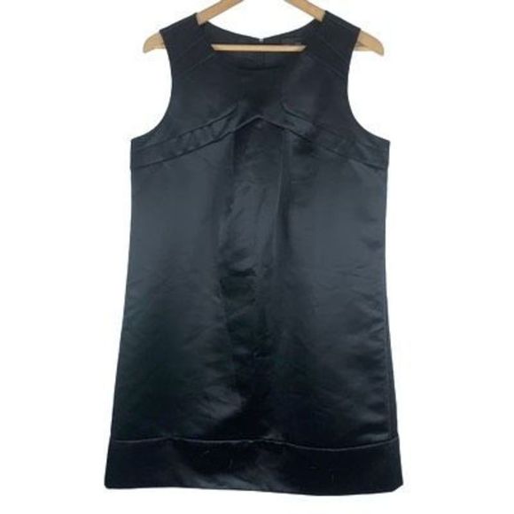 Maxandcleo Women’s Sz 12. Black Polyester Lined Sleeveless Zipper Shift Dress - Picture 1 of 12
